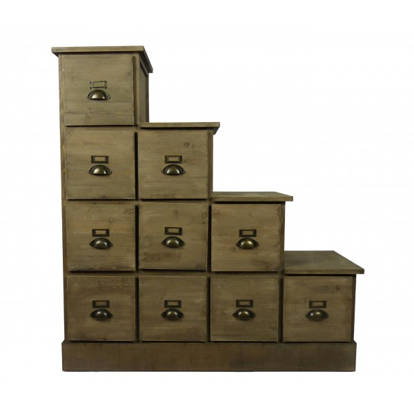 Grand Meuble Escalier Droit À Chaussures Semainier En Bois pour Grand Meuble Chaussure