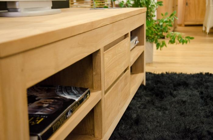 Grand Meuble Tv En Teck Naturel. Tiroirs Et Compartiments pour Meuble Tv 110 Cm Teck Grand Meuble Tv En Teck Naturel. Tiroirs Et Compartiments pour Meuble Tv 110 Cm Teck