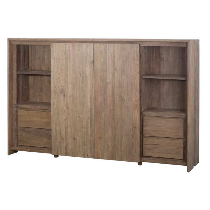 Grand Meuble Tv Teck Recyclé Et Rangement Fissure pour Meuble Tele Haut Grand Meuble Tv Teck Recyclé Et Rangement Fissure pour Meuble Tele Haut