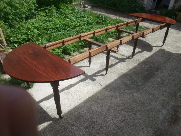 Grande Table À Manger En Acajou Massif-Epoque Restauration-5 à Grande Table De Salle À Manger Avec Rallonges