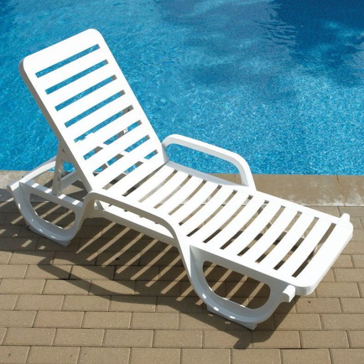 Grosfillex Bahia Quality Resin Chaise, White | Pool Lounge destiné Chaise Longue Bahia Gifi