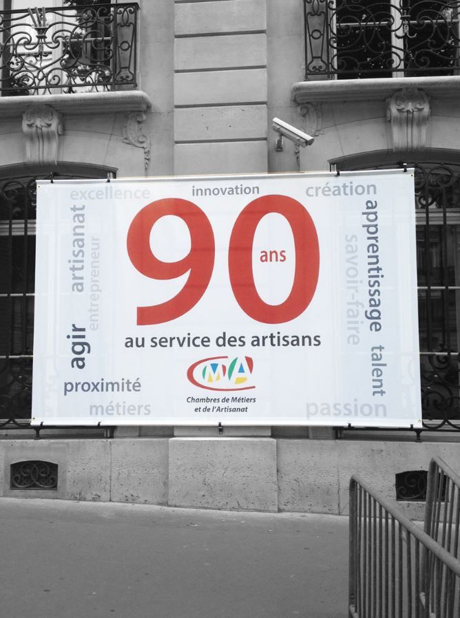 Habillage Événementiel De La Façade De La Chambres De avec Chambre Des Metiers Bastia