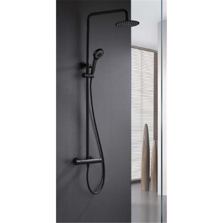 Habitium.fr: Colonne De Douche Thermostatique Noir Mat à Colonne De Douche Noir Mat