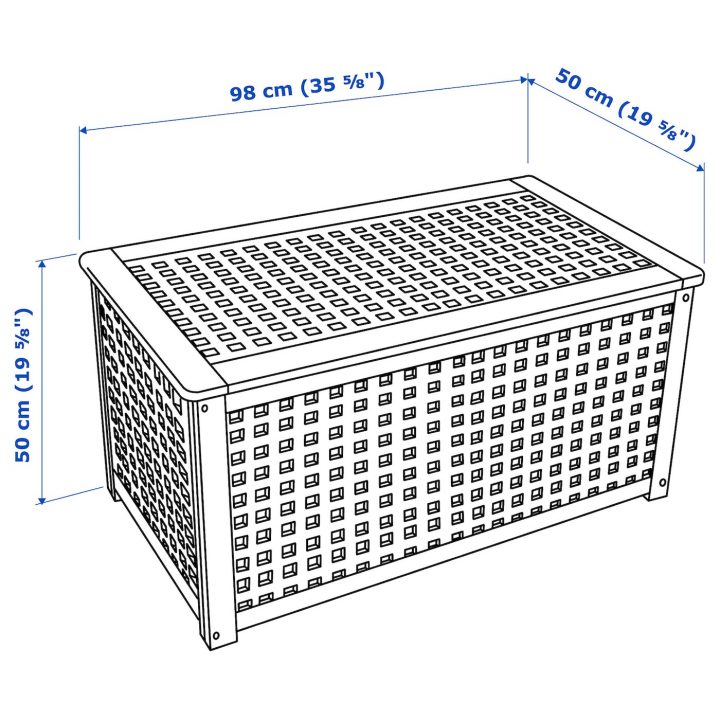 Hol Table De Rangement – Acacia 98X50 Cm Avec Coffre De encequiconcerne Coffre De Jardin Ikea