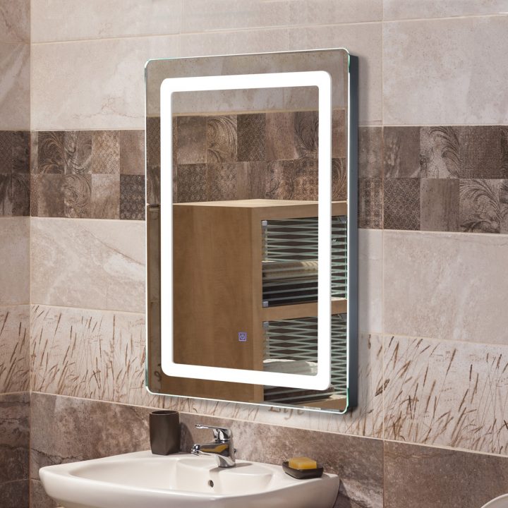 Homcom Miroir De Salle De Bain Avec Éclairage Led avec Miroir Salle De Bain