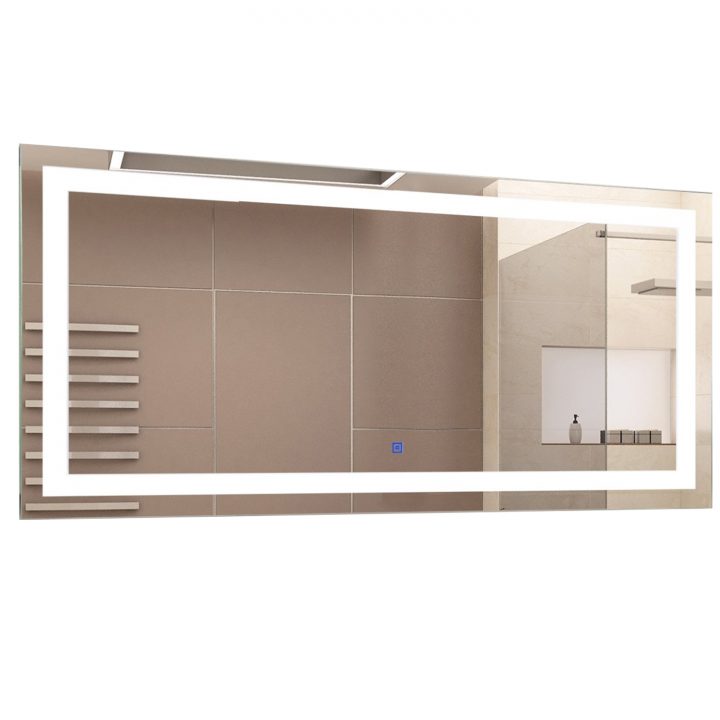 Homcom Miroir Lumineux Pour Salle De Bains 53 W Blanc 120 X 4 X 60 Cm dedans Miroir Salle De Bain Anti Buée
