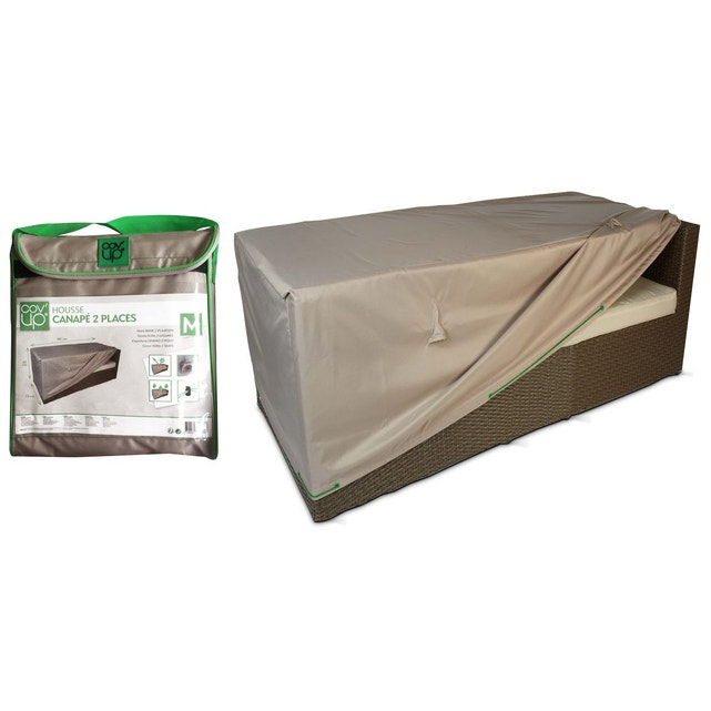 Housse Canapé Salon De Jardin 2 Places, Cov'Up Taupe concernant Housse Salon De Jardin Gifi