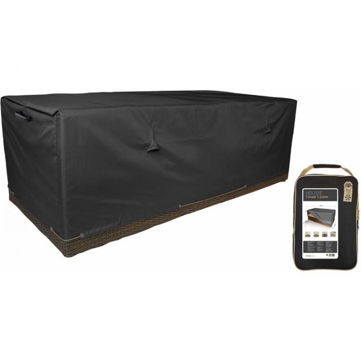 Housse Salon De Jardin Canapé 3 Places Premium – Noir – 101718 concernant Housse Salon De Jardin Gifi