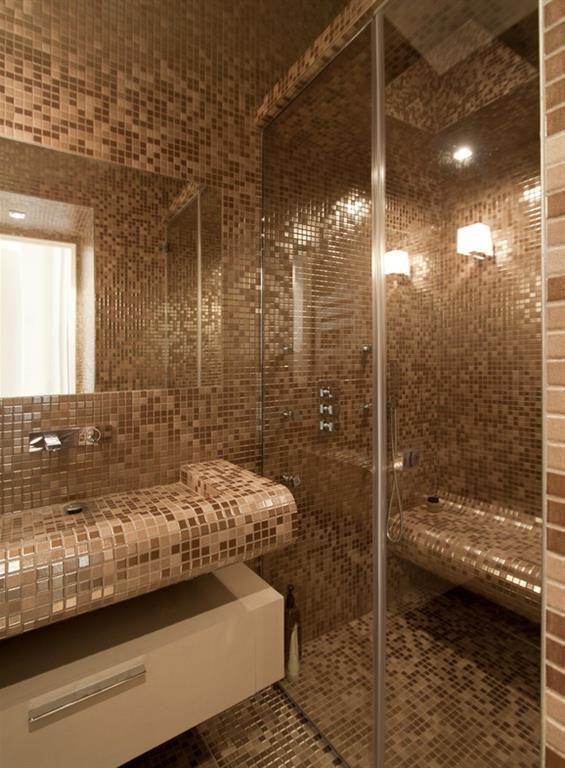 Image Salle De Bain En Mosaïque Nacrée Beige/Marron Feld à Salle De Bain Beige Et Marron