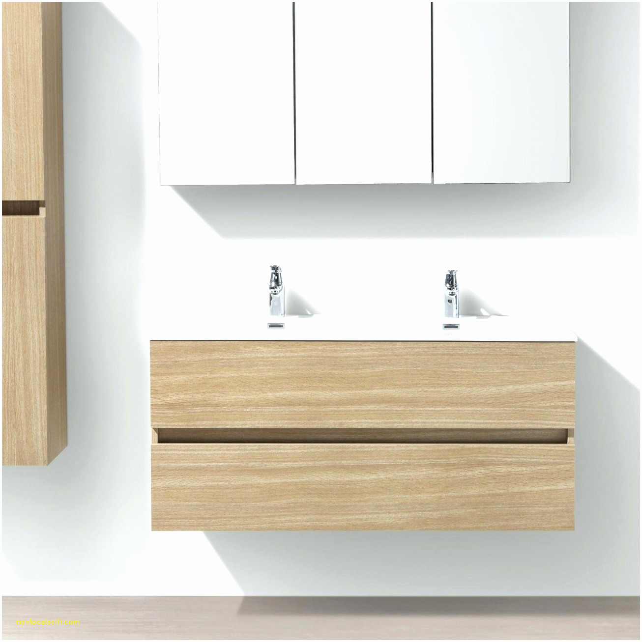 Impressionnant Meuble Salle De Bain 100 Cm 2 Robinets tout Vasque 100 Cm 2 Robinets