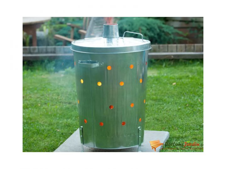 Incinérateur De Jardin Rond En Acier Galvanisé H72Cm tout Incinérateur Jardin