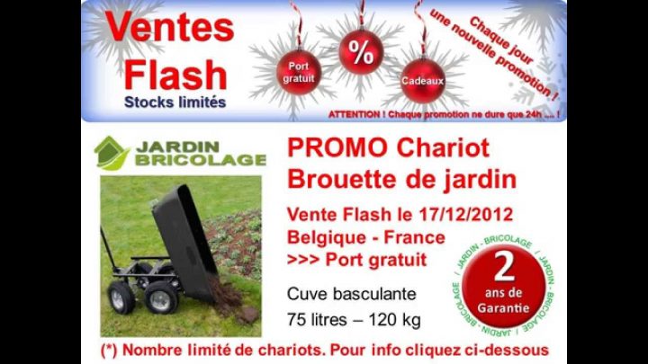 Jardin-Bricolage – Port Gratuit Le 17.12.2012 Vidéo tout Chariot De Jardin 4 Roues