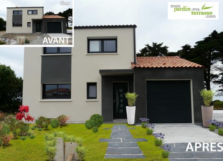 Jardin Contemporain | Monjardin-Materrasse dedans Parterre Moderne Devant Maison