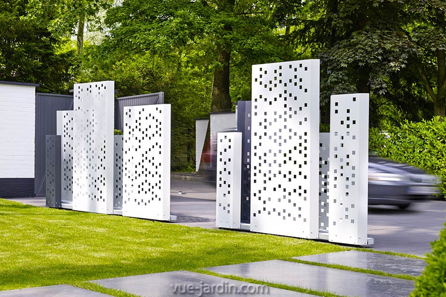 Jardiniere Avec Brise Vue avec Panneau Pvc Jardin ...