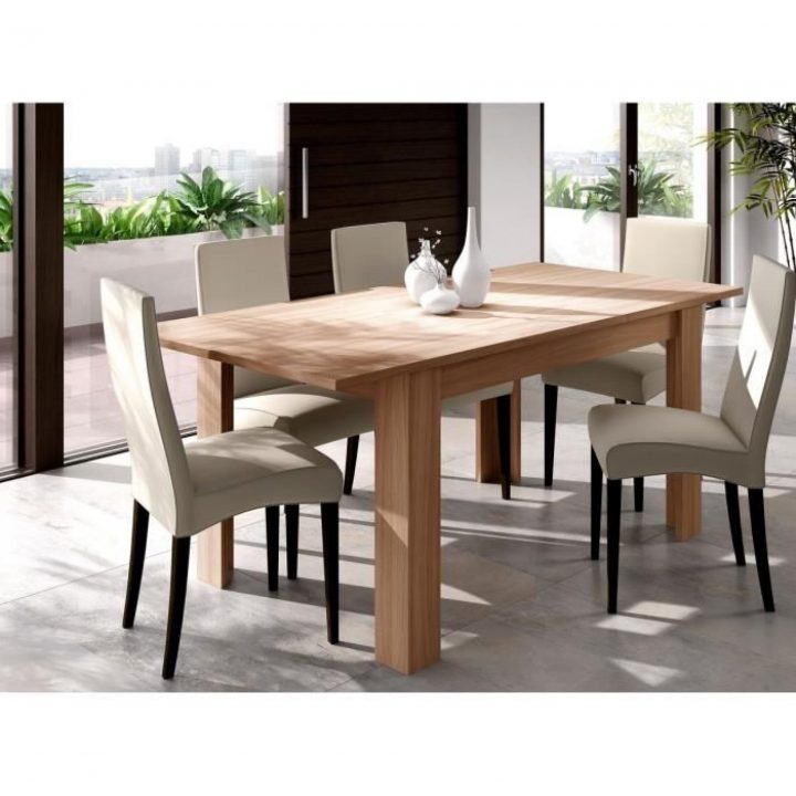 Kendra Table À Manger Extensible 140 Cm Coloris Chêne Clair encequiconcerne Table Salle A Manger 140 Cm