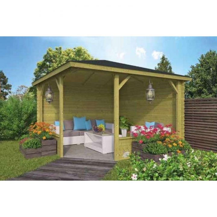 Kiosque Bois 12M2 350X350Cm Mitch De Jardin Et Chalet à Chalet De Jardin 12M2