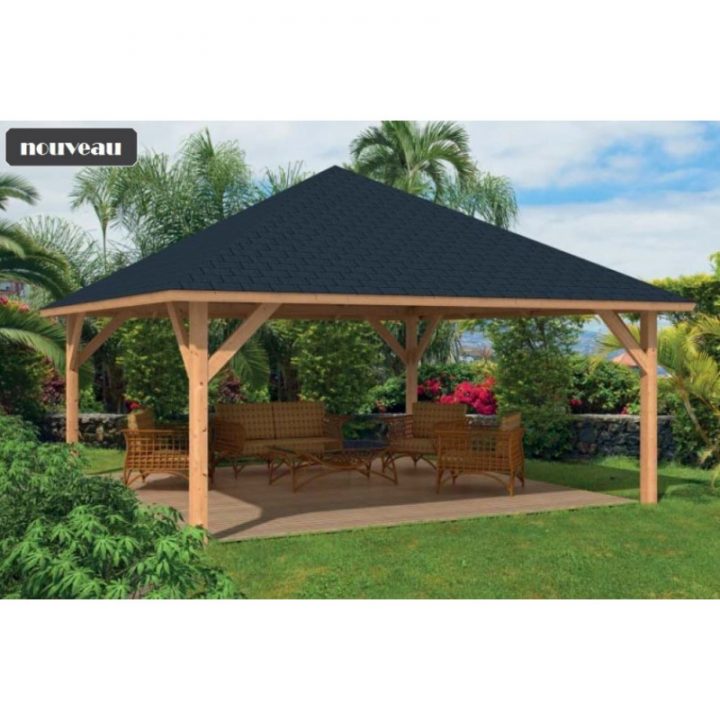 Kiosque En Mélèze Douglas 30M2 Rhodos Abri Spa Abri Salon serapportantà Abri De Jardin 30M2