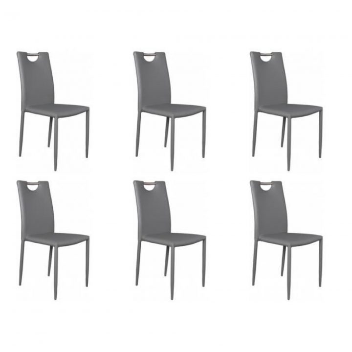 Kira – Lot 6 Chaises Grises tout Chaise Salle A Manger Pas Cher Lot De 6