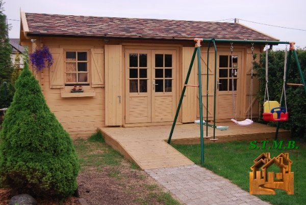 Kit Chalet En Bois Modèle Rhododendron 22 M² Avec 2 Pièces encequiconcerne Chalet 20M2