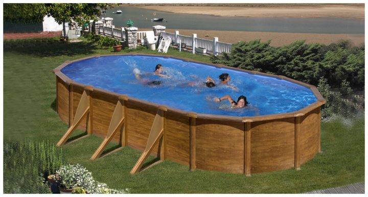 Kit Piscine Acier Pacific Gré Tout Équipé Montage Facile à Kit Terrasse Piscine Hors Sol