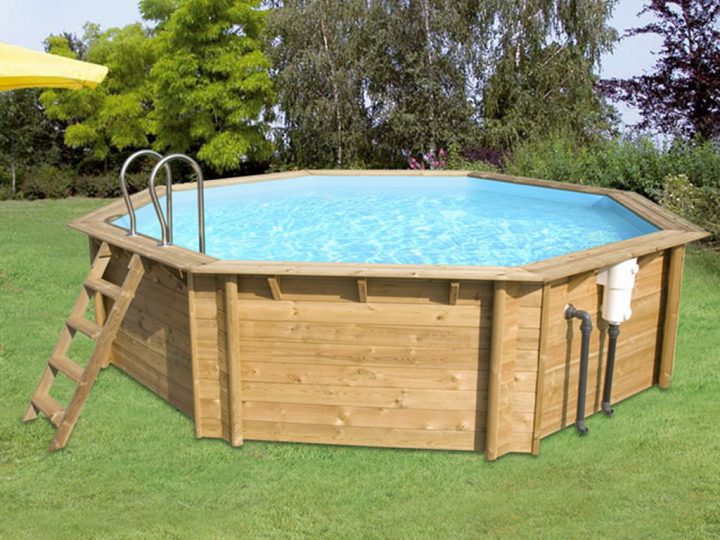 Kit Piscine Bois Cerland Weva Octo440 Octogonale Ø4.37 X 1 serapportantà Destockage Piscine Bois