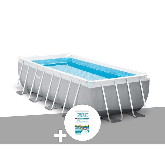 Kit Piscine Tubulaire Intex Prism Frame Rectangulaire 4,00 dedans Kit Habillage Piscine Tubulaire Intex