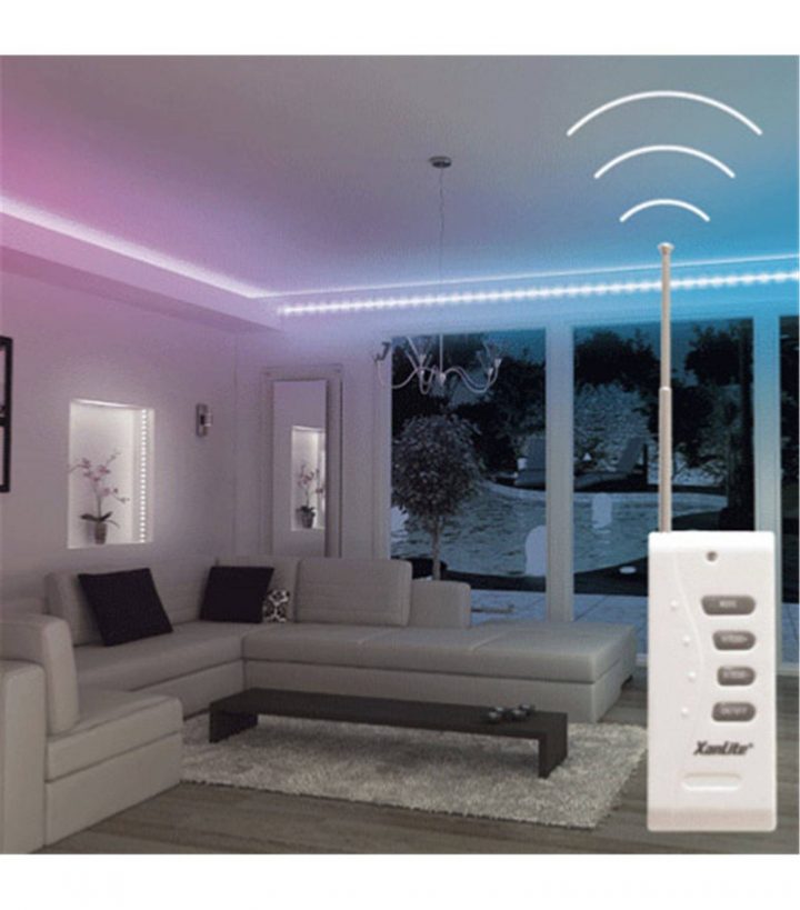 Kit Ruban Led Rgb Étanche Ruban : Ip65 Autres Parties : Ip20 Bande Led De  3M 18.5W Avec Transformateur Et Connecteurs Xanlite intérieur Ruban Led Salle De Bain