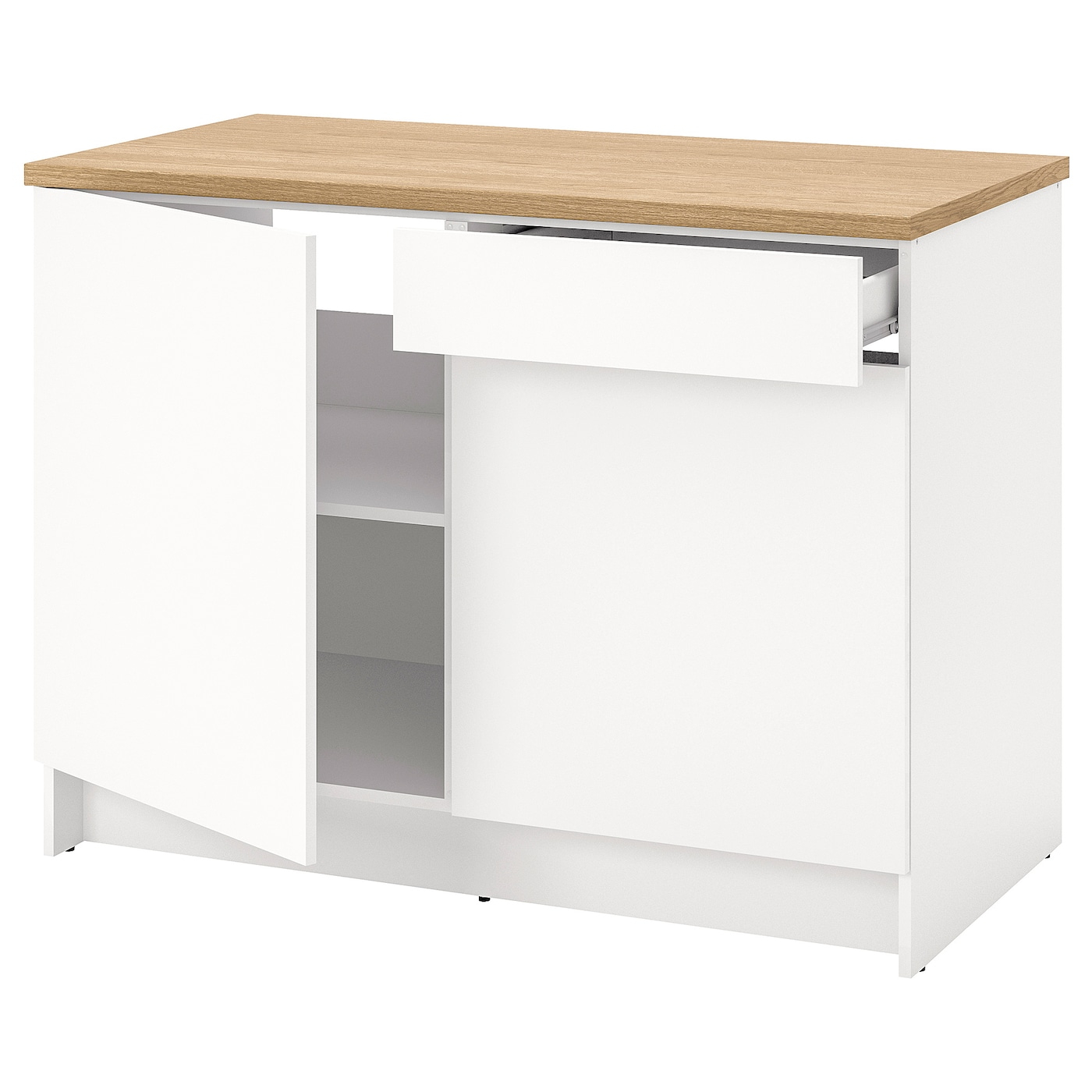 Knoxhult Élément Bas Avec Portes Et Tiroir - Blanc 120 Cm à Meuble Sous Evier 100 Cm