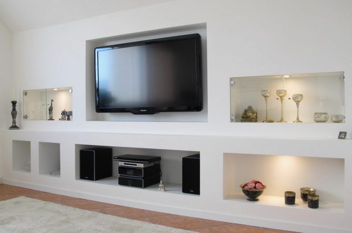 Kombination Von Trockenbau Mit Fertigelementen Von Trel dedans Meuble Tv Home Cinema Intégré