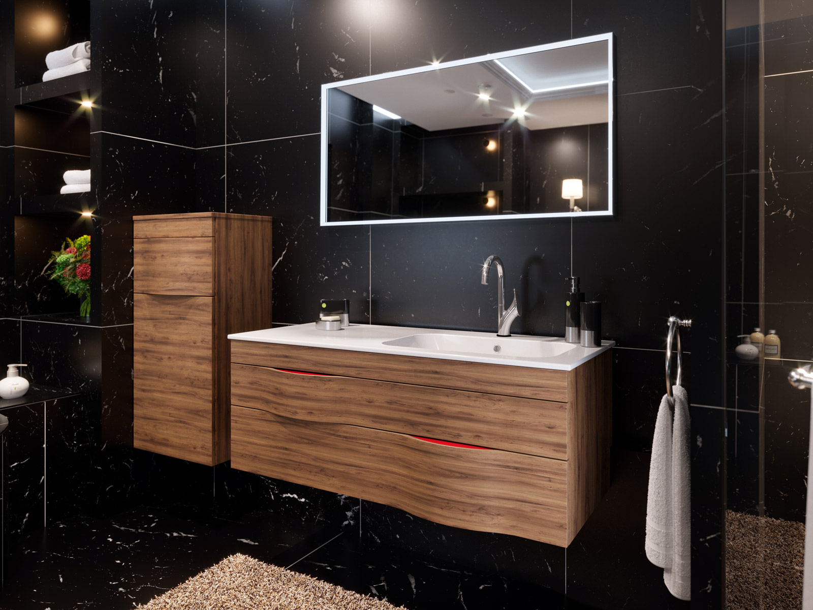 La Collection Illusion - Meuble De Salle De Bains Decotec avec Meuble Salle De Bain 120 Cm Simple Vasque