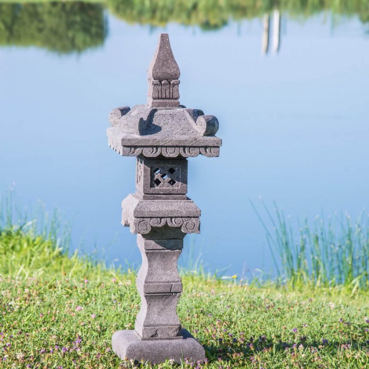 Lampe Jardin Japonais Pierre De Lave 1.20 M pour Lanterne Japonaise Jardin