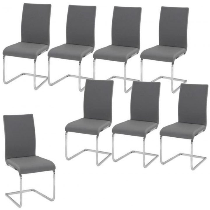 Lea Lot De 8 Chaises De Salle À Manger Grises à Soldes Chaises Salle A Manger