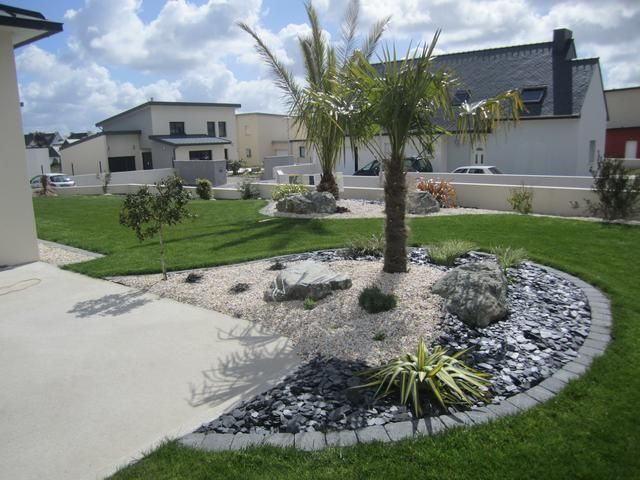 Les 91 Meilleures Images Du Tableau Parterre Avec Cailloux tout Parterre Moderne Devant Maison