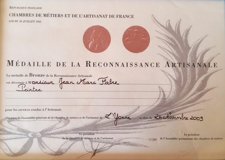 Les Distinctions Reçues Par Jmf Peinture Auxerre – Jean-Marc destiné Chambre Des Metiers Auxerre