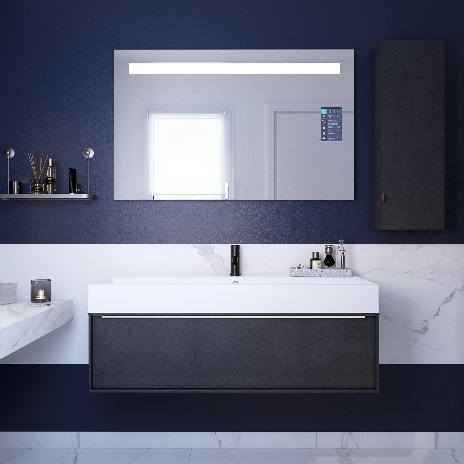 Les Meubles De Salle De Bains Design | Leroy Merlin dedans Meuble Salle De Bain Noir Laqué