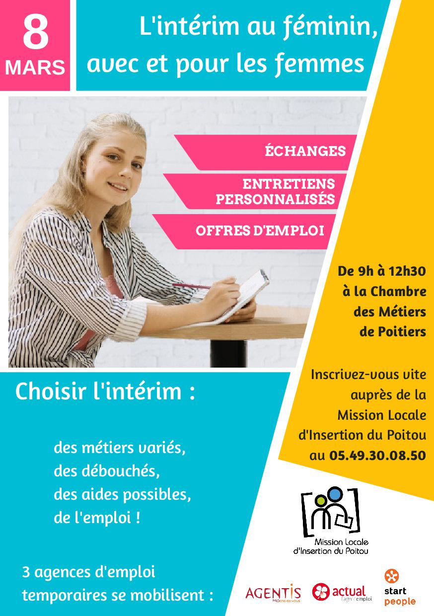 L'intérim Au Féminin, Avec Et Pour Les Femmes - 8 Mars avec Chambre Des Metiers Poitiers