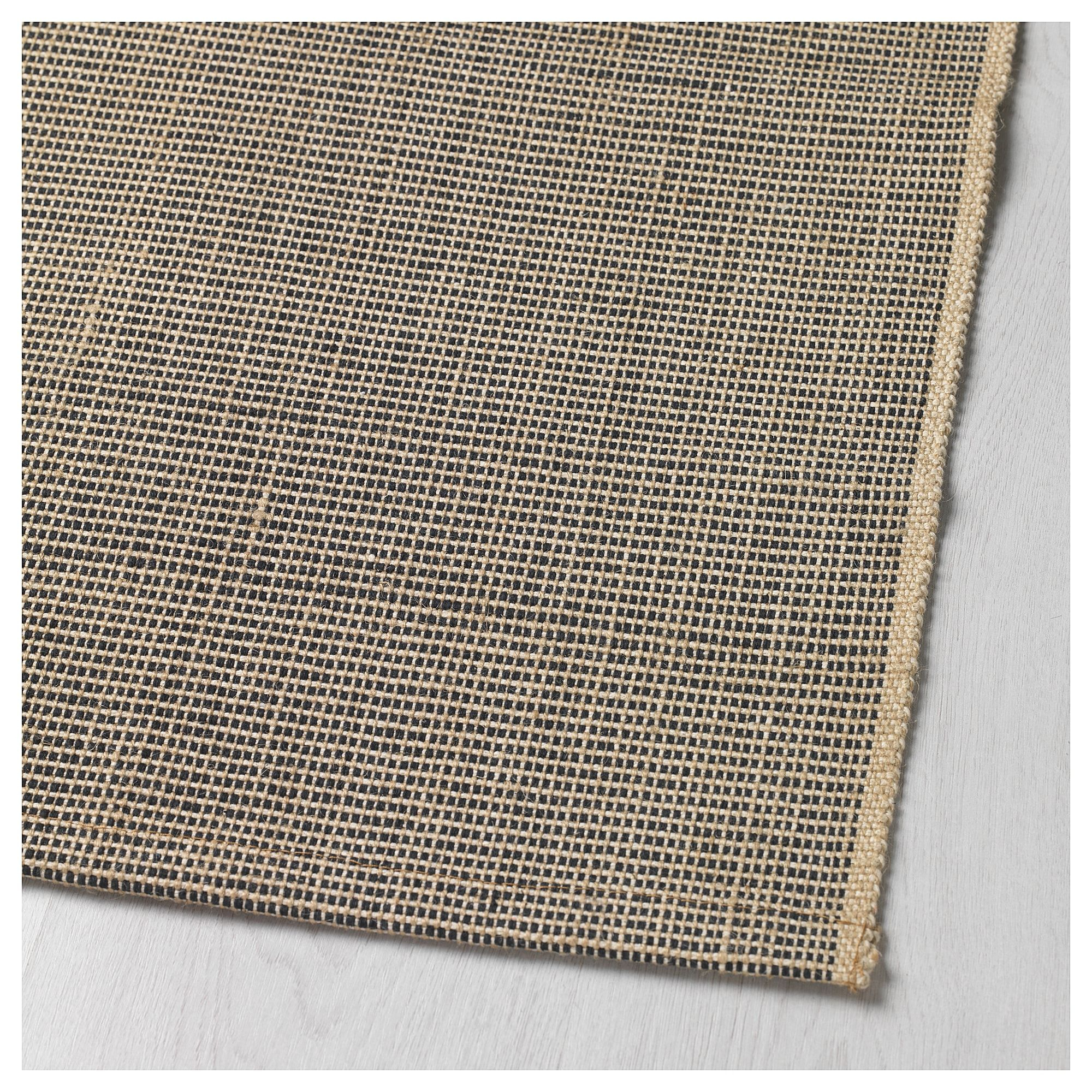 Lisbjerg Teppich Flach Gewebt - Schwarz/naturfarben concernant Tapis De Douche Ikea