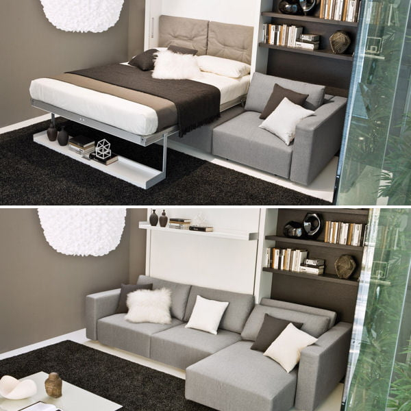 Lit Canapé : Petit Espace : Y'A De L'Astuce Dans Ces dedans Canapé Lit Petit Espace