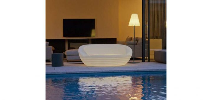 Lit De Jardin Rond Design Lumineux Recharge Solaire destiné Salon De Jardin Lumineux