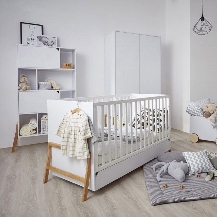 Lit Évolutif Bébé Avec Tiroir Ström 70X140 Cm Blanc avec Chambre Bébé But