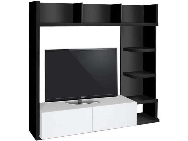 Living Tv 159 Cm Finition Brillant Leader Coloris Noir serapportantà Meuble Télé Conforama