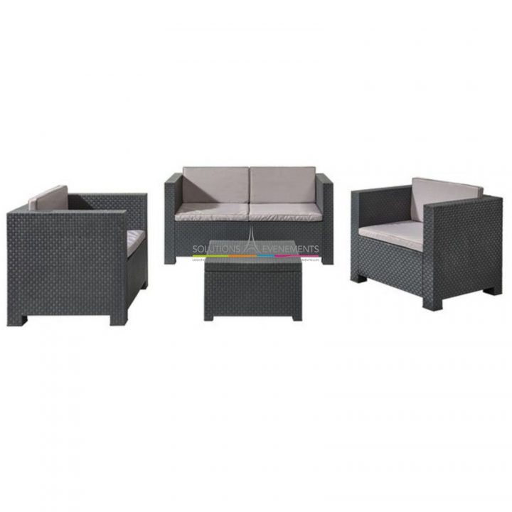 Location Salon Jardin Resine Tréssée Lounge Evenementiel. pour Salon De Jardin Resine Tressée