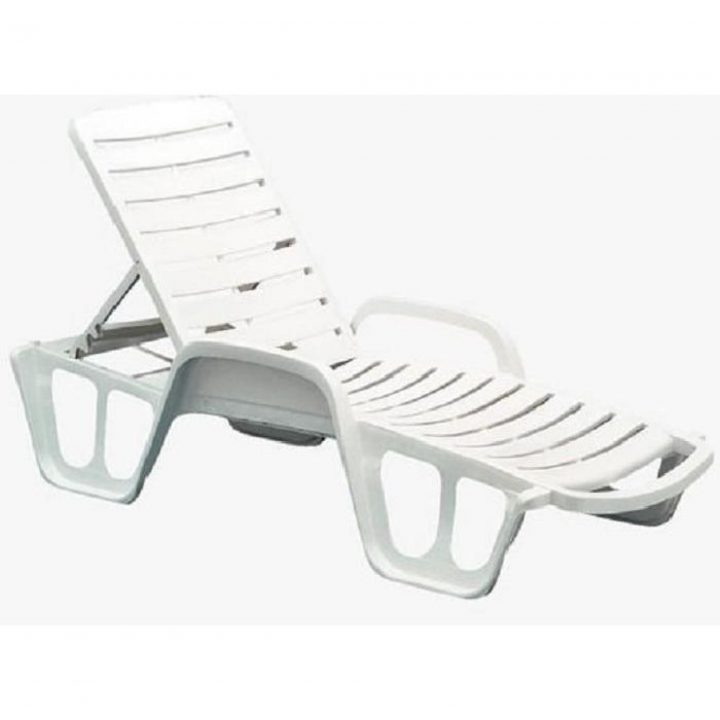 Lot 4 Transats Blancs Inclinables Et Empilables En avec Transat De Jardin Pas Cher