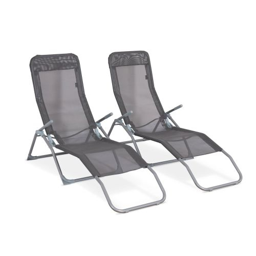 Lot De 2 Bains De Soleil Pliants – Levito Gris Anthracite pour Bain De Soleil Dream Pliant 5 Positions Gris Lot De 2 Bains De Soleil Pliants – Levito Gris Anthracite pour Bain De Soleil Dream Pliant 5 Positions Gris