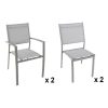 Lot De 2 Chaises + 2 Fauteuils Taupe Clara tout Salon De Jardin Auchan