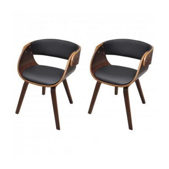 Lot De 2 Chaises À Accoudoirs Confortable Salle À Manger En Cuir Brun à Chaises Confortables Salle Manger