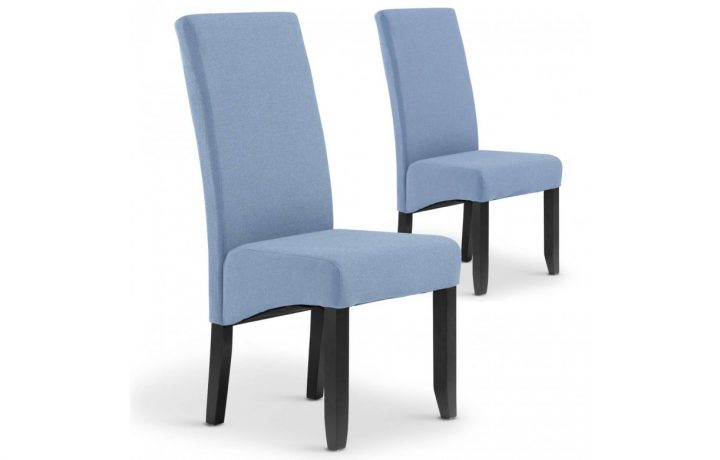 Lot De 2 Chaises En Tissu Bleu Clair Haut Dossier à Chaise Haut Dossier Salle A Manger Lot De 2 Chaises En Tissu Bleu Clair Haut Dossier à Chaise Haut Dossier Salle A Manger