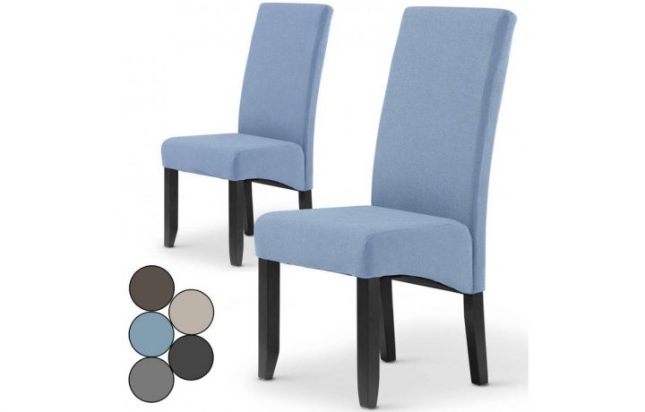 Lot De 2 Chaises En Tissu Bleu Clair Haut Dossier dedans Chaise Haut Dossier Salle A Manger Lot De 2 Chaises En Tissu Bleu Clair Haut Dossier dedans Chaise Haut Dossier Salle A Manger