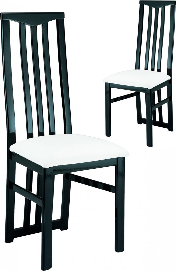 Lot De 2 Chaises Noires Et Blanches Ultra Design | Salle À dedans Chaise Salle A Manger Pas Cher Lot De 4