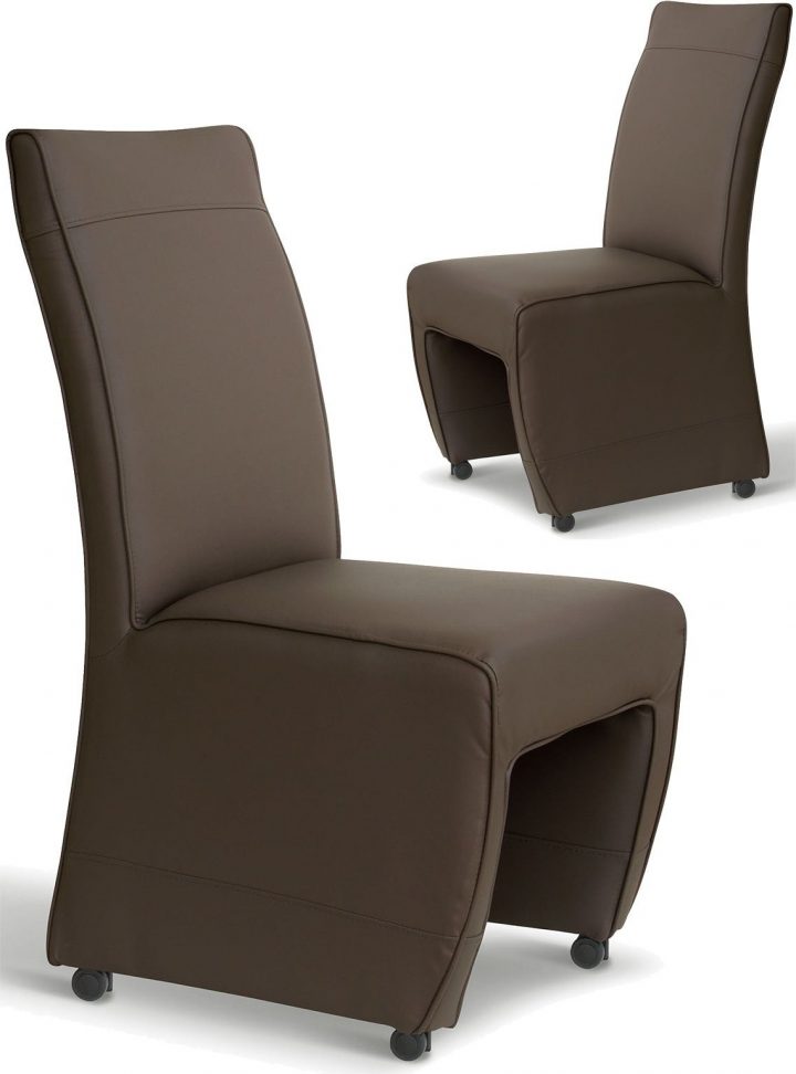 Lot De 2 Chaises Simili Cuir Avec Roulette – Pas Cher concernant Chaise De Salle A Manger Pas Cher En Belgique